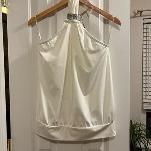 Michael Kors Halter Top Ivory Tie Back Size M